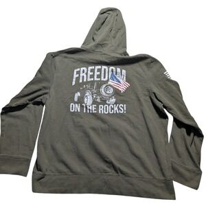 Nine Line Freedom on the Rocks Hoodie XL Green Jeep 4x4 Off Road American Flag